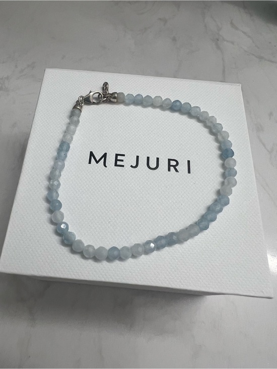 Mejuri Jewelry - Aquamarine Bead Bracelet in Sterling Silver